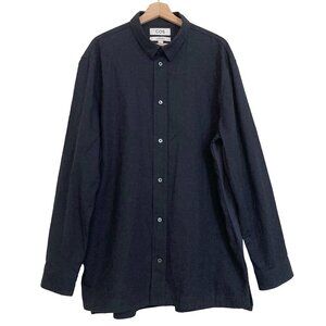COS Relaxed Decontracte Long Sleeve Heavy Button Up Shirt Black